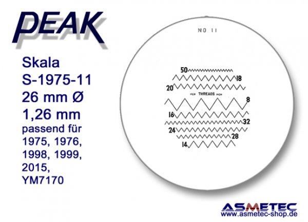 Peak Ersatzskala 1975-11 für Messlupe 1975 - www.asmetec-shop.de, PEAK-Optics