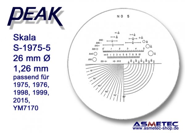 Peak Ersatzskala 1975-5 für Messlupe 1975 - www.asmetec-shop.de, PEAK-Optics
