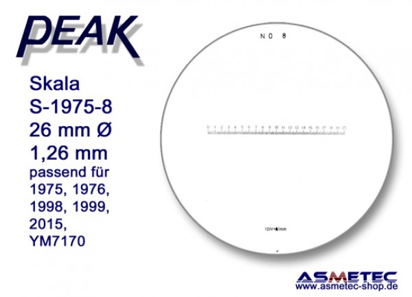 Peak Ersatzskala 1975-8 für Messlupe 1975 - www.asmetec-shop.de, PEAK-Optics