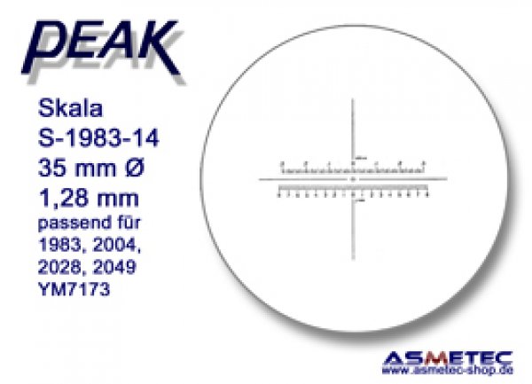 Peak Ersatzskala 1975-14 für Messlupe 1975 - www.asmetec-shop.de, PEAK-Optics