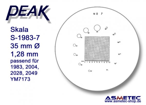 Peak Ersatzskala 1983-7 für Messlupe 1983 - www.asmetec-shop.de, PEAK-Optics
