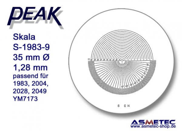 Peak Ersatzskala 1983-9 für Messlupe 1983 - www.asmetec-shop.de, PEAK-Optics