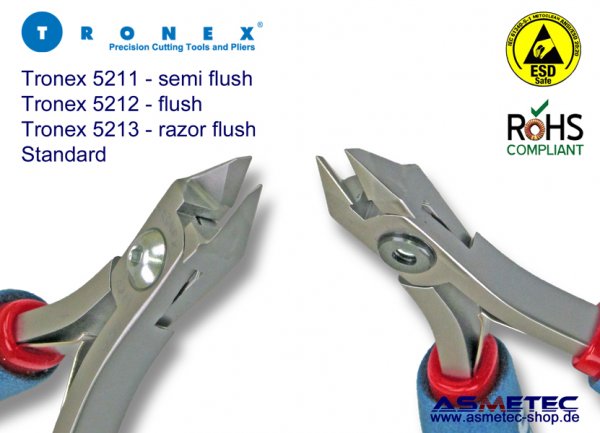 Tronex 5212 ESD-Spitzkopf Seitenschneider - www.asmetec-shop.de