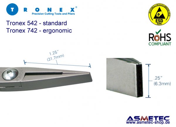 Tronex 542 ESD-Flachzange, breit - www.asmetec-shop.de
