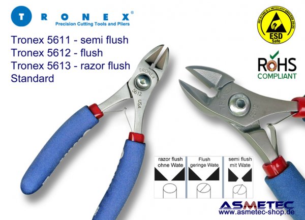 Tronex 5611 ESD-Ovalkopf Seitenschneider - www.asmetec-shop.de