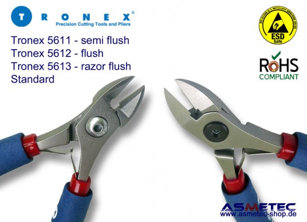 Tronex 5611 ESD-Ovalkopf Seitenschneider - www.asmetec-shop.de