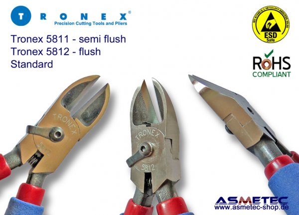 Tronex 5812 ESD-Ovalkopf Seitenschneider - www.asmetec-shop.de