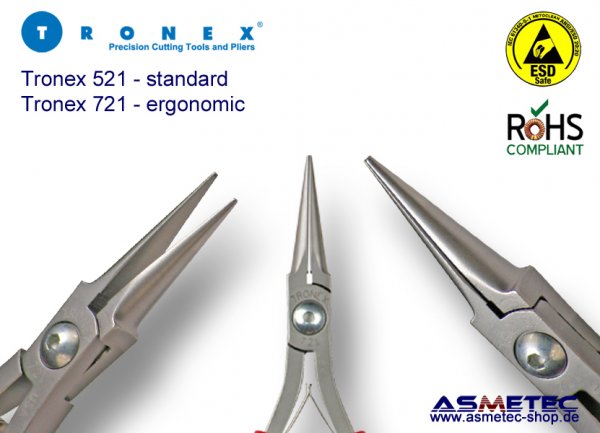 Tronex 721 - needle nose plier, ergonomic - www.asmetec-shop.de