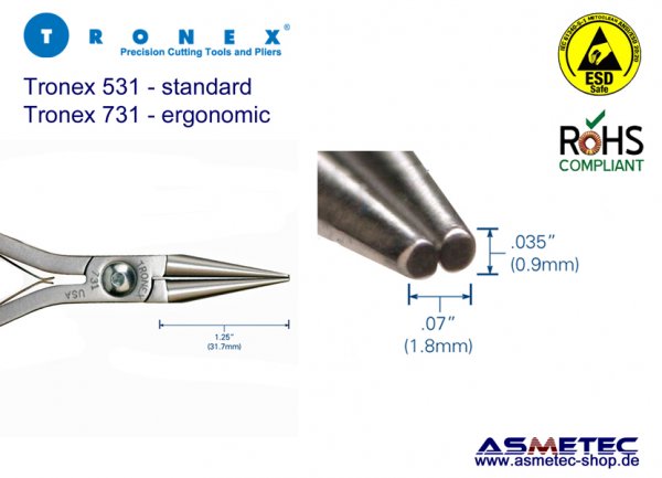 Tronex 731- round nose plier, ergonomic