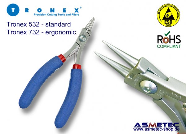 Tronex 732 - round nose plier, ergonomic - www.asmetec-ahop.de