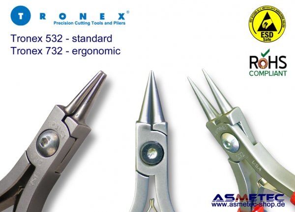 Tronex 732 - round nose plier, ergonomic - www.asmetec-ahop.de