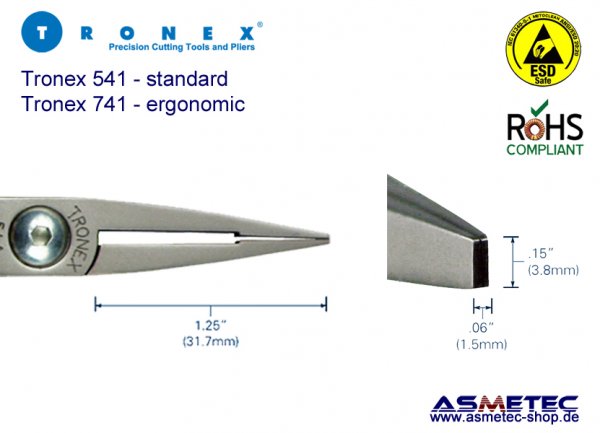 Tronex 741 ESD-Flachzange, ergonomic - www.asmetec-shop.de