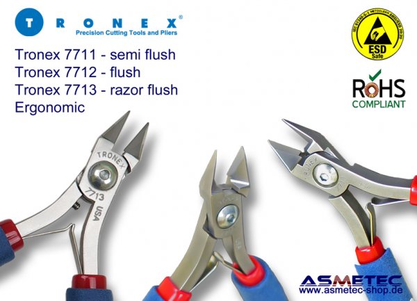 Tronex 7713 ESD-Spitzkopf Seitenschneider - www.asmetec-shop.de