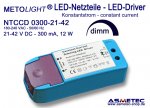 LED-Driver contant current 300 mA, 12 Watt, dimmable
