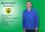 Metoclean ESD-Poloshirt PL-Cool-LS-B-M, extra Langarm, blau, Größe M