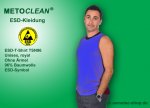Metoclean ESD-T-Shirt TSN96-RB-XL, no sleeves, royal blue, size XL