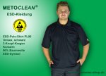 Metoclean ESD-Polo-Shirt PL96K-SW-XXL, Kurzarm, schwarz, Größe XXL