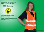 Metoclean ESD-Warnweste, Orange, Größe L