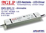 Schaltnetzteil GLP DMV-60D-12, 12 Volt DC, 60 Watt, IP54, PFC, dimmbar