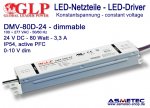 Schaltnetzteil GLP DMV-80D-24, 24 Volt DC, 80 Watt, IP54, PFC, dimmbar