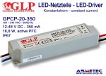 Schaltnetzteil GLP GPCP-20-350, 350 mA, 12-48 VDC, 16,8 Watt, PFC, IP67