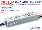 Schaltnetzteil GLP GPV-12-24, 24 Volt DC, 12 Watt, IP67, TÜV