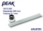Glasmaßstab 1972-200  mit Lupe 15x (Alternative zu PEAK)